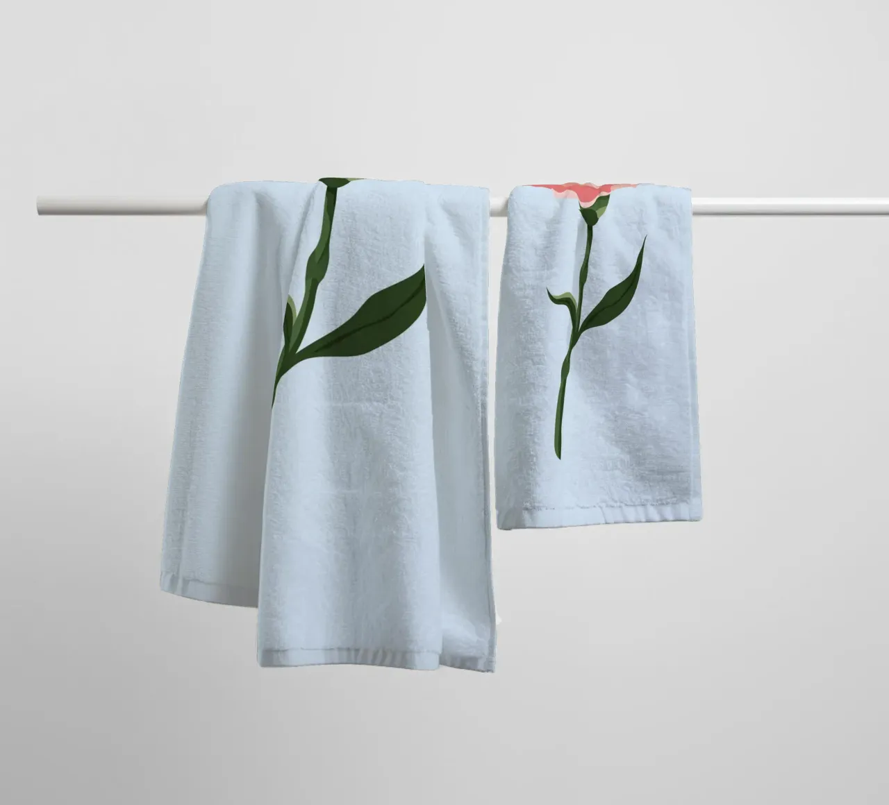 Pink Carnation Flower Art | Minimalist Botanical Print towel by NorwesClub