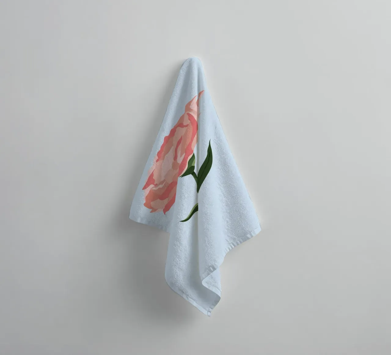 Pink Carnation Flower Art | Minimalist Botanical Print towel by NorwesClub