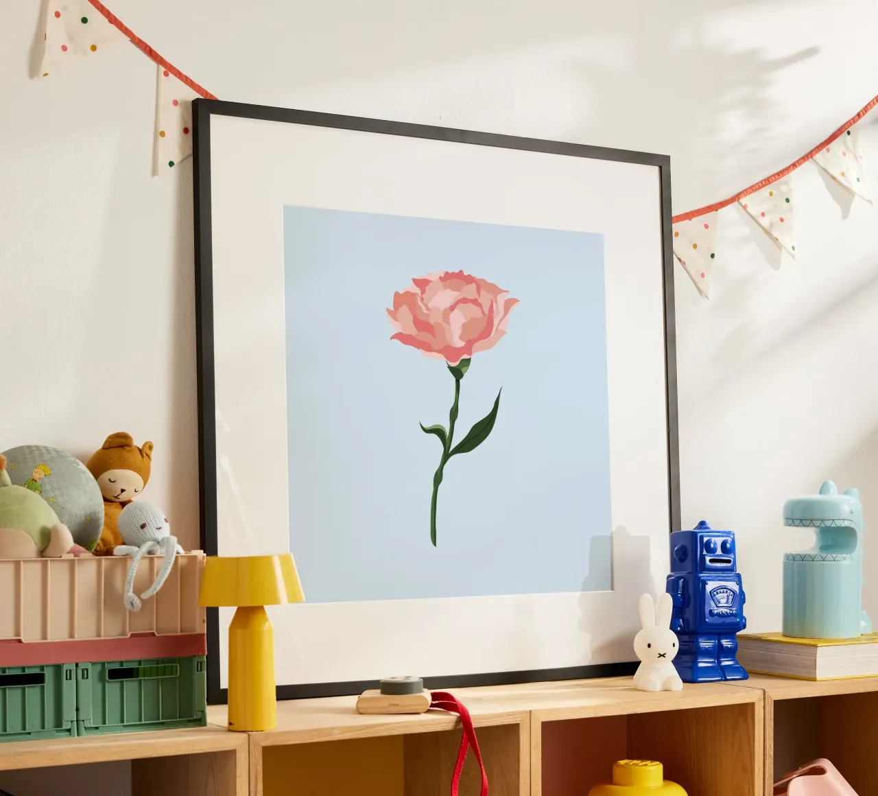 Pink Carnation Flower Art | Minimalist Botanical Print hahnemühle by NorwesClub