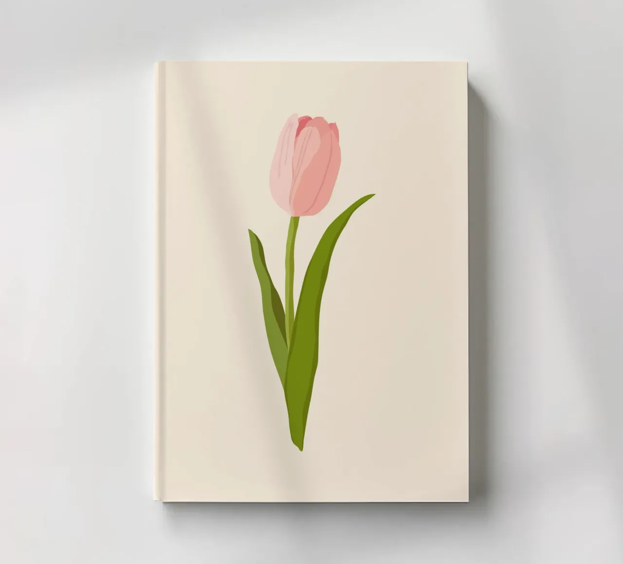 Elegant Pink Tulip Bloom | Minimalist Botanical Art Print notebook by NorwesClub