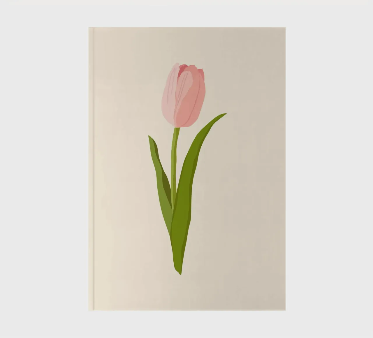 Elegant Pink Tulip Bloom | Minimalist Botanical Art Print notebook by NorwesClub