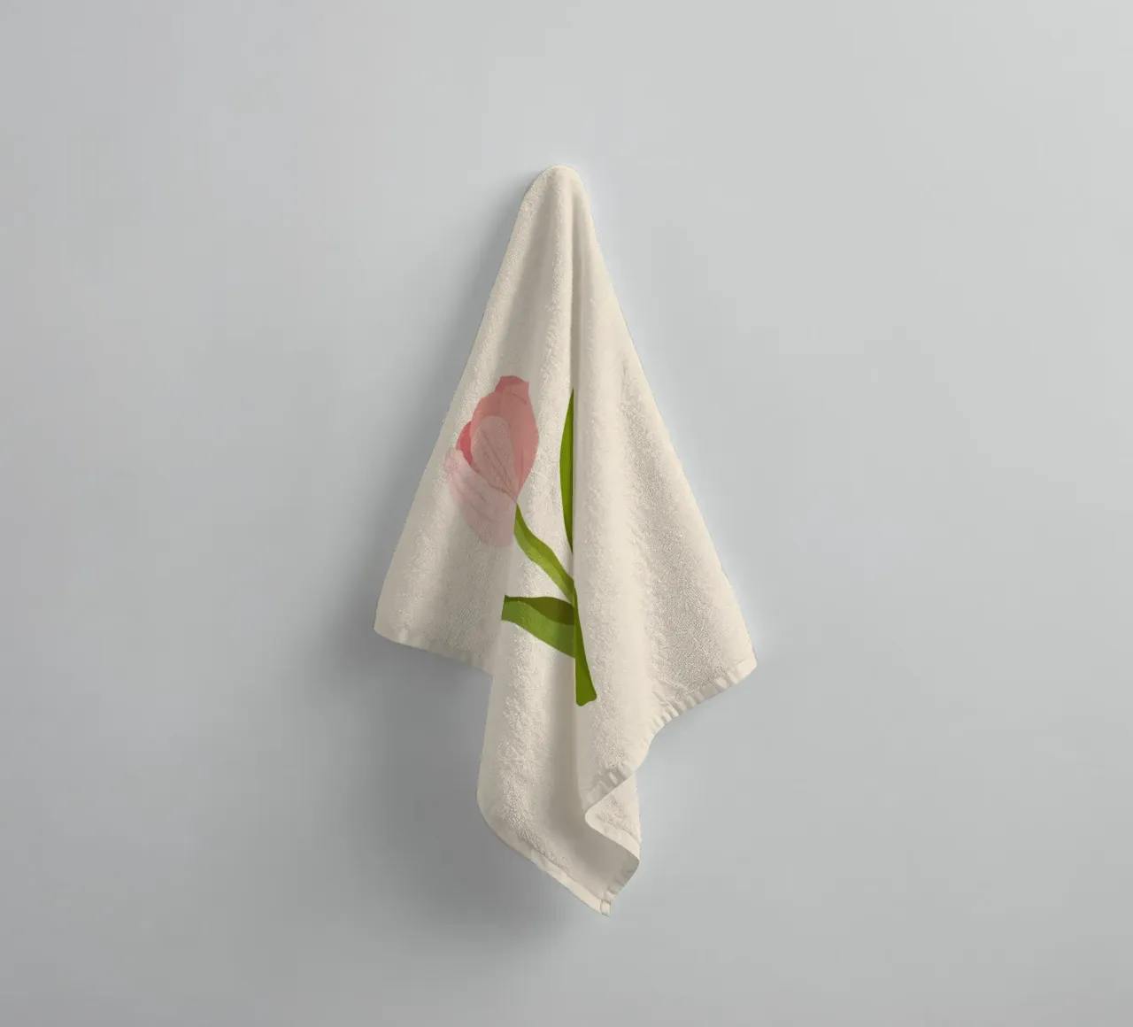 Elegant Pink Tulip Bloom | Minimalist Botanical Art Print towel by NorwesClub