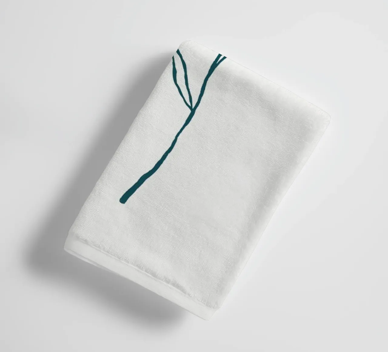 Minimalist Blue Flower Stems | Nordic Botanical Line Art Pri towel by NorwesClub