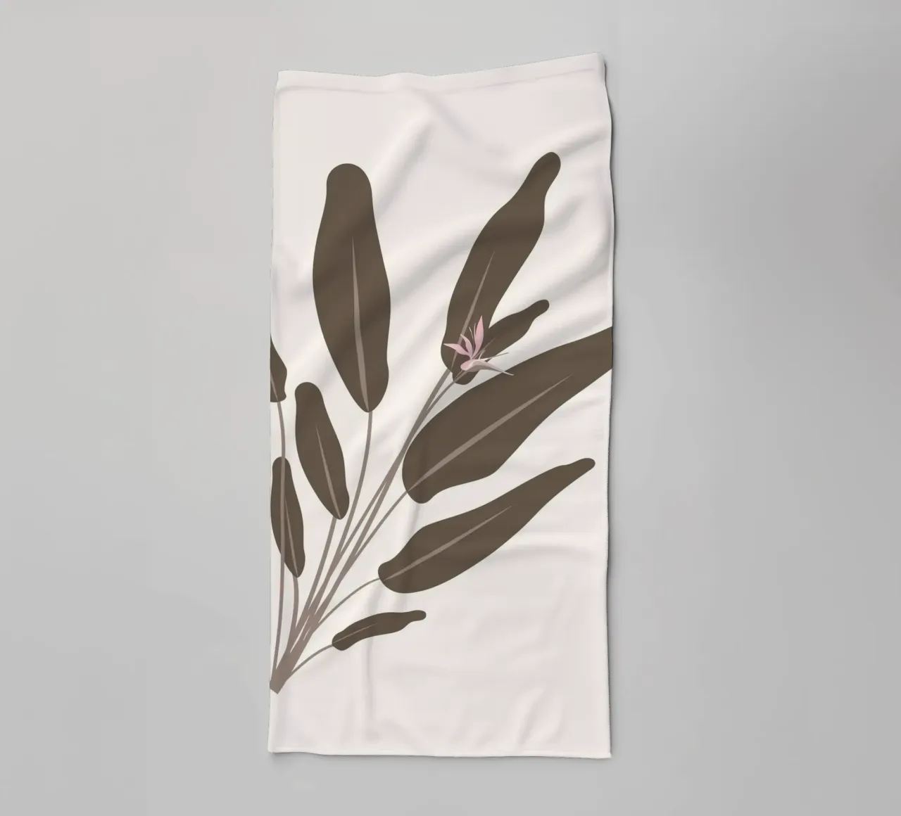 Abstract Bird of Paradise Leaf | Earthy Tone Botanical Print towel by NorwesClub