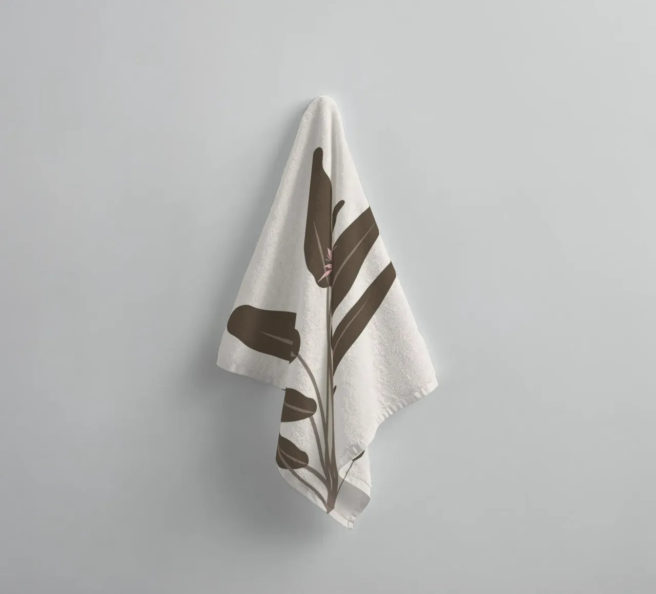 Abstract Bird of Paradise Leaf | Earthy Tone Botanical Print towel by NorwesClub