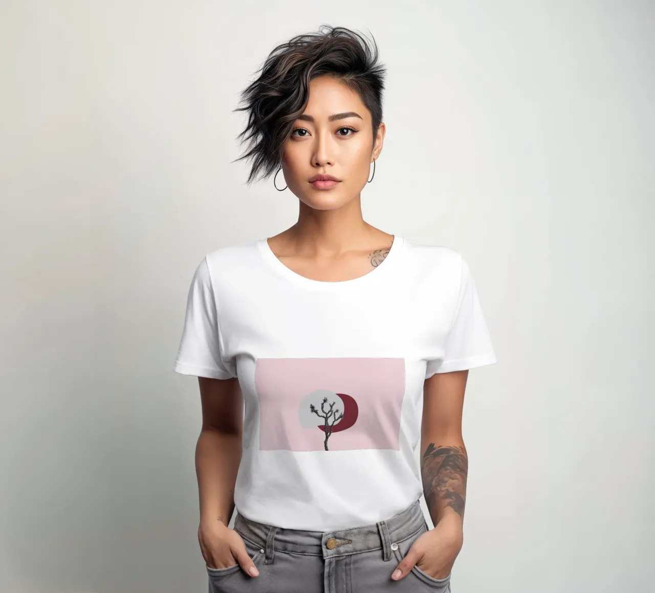 Joshua Tree Minimalist Print | Desert Sunset Abstract Art camiseta de mujer de NorwesClub