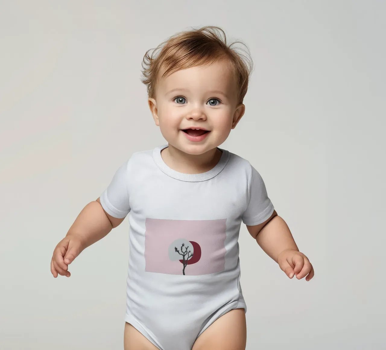Joshua Tree Minimalist Print | Desert Sunset Abstract Art short-sleeve baby romper by NorwesClub