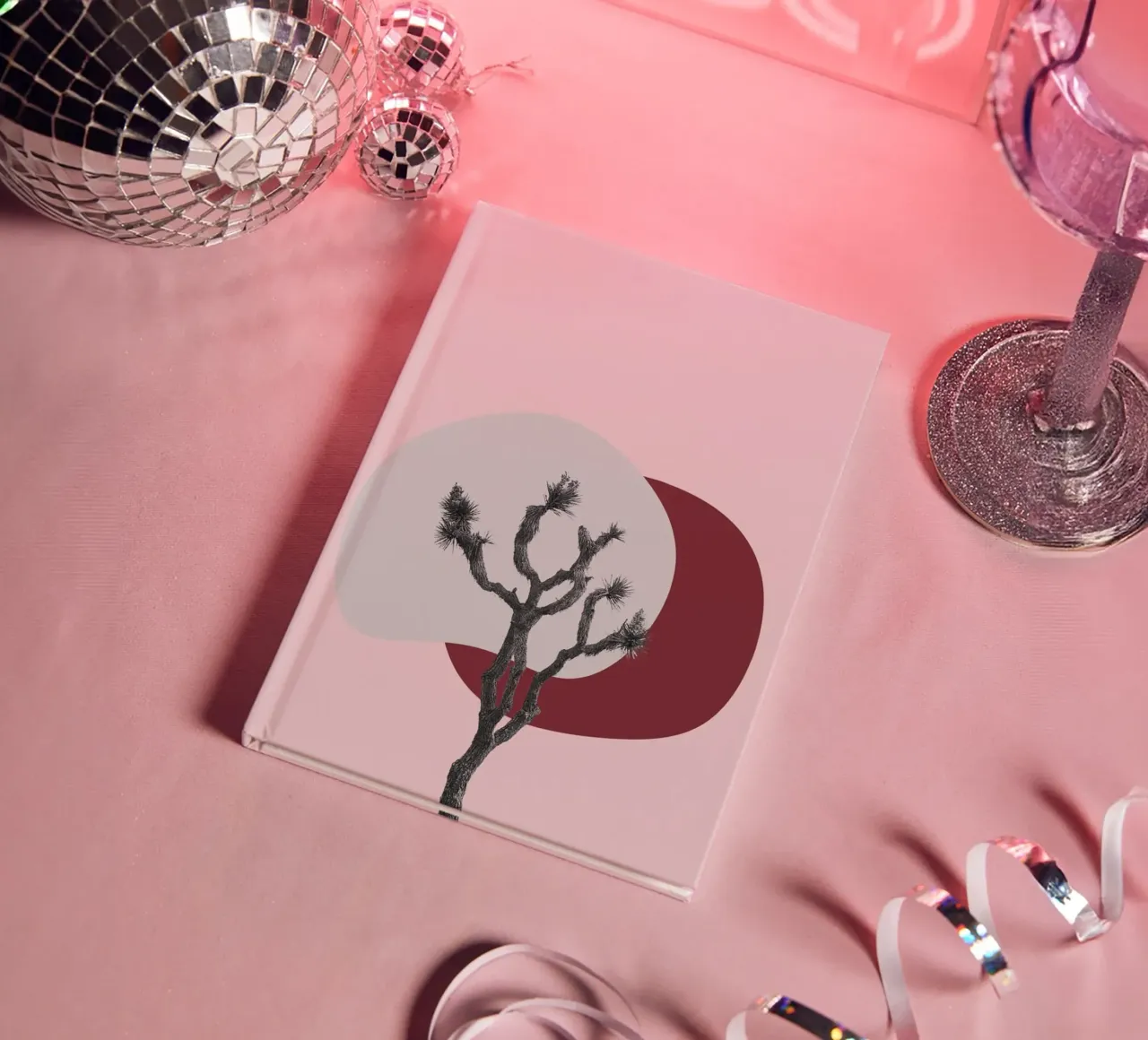 Joshua Tree Minimalist Print | Desert Sunset Abstract Art notebook by NorwesClub