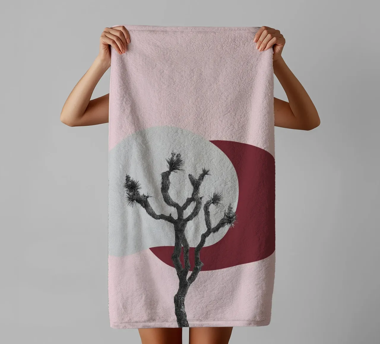 Joshua Tree Minimalist Print | Desert Sunset Abstract Art towel by NorwesClub