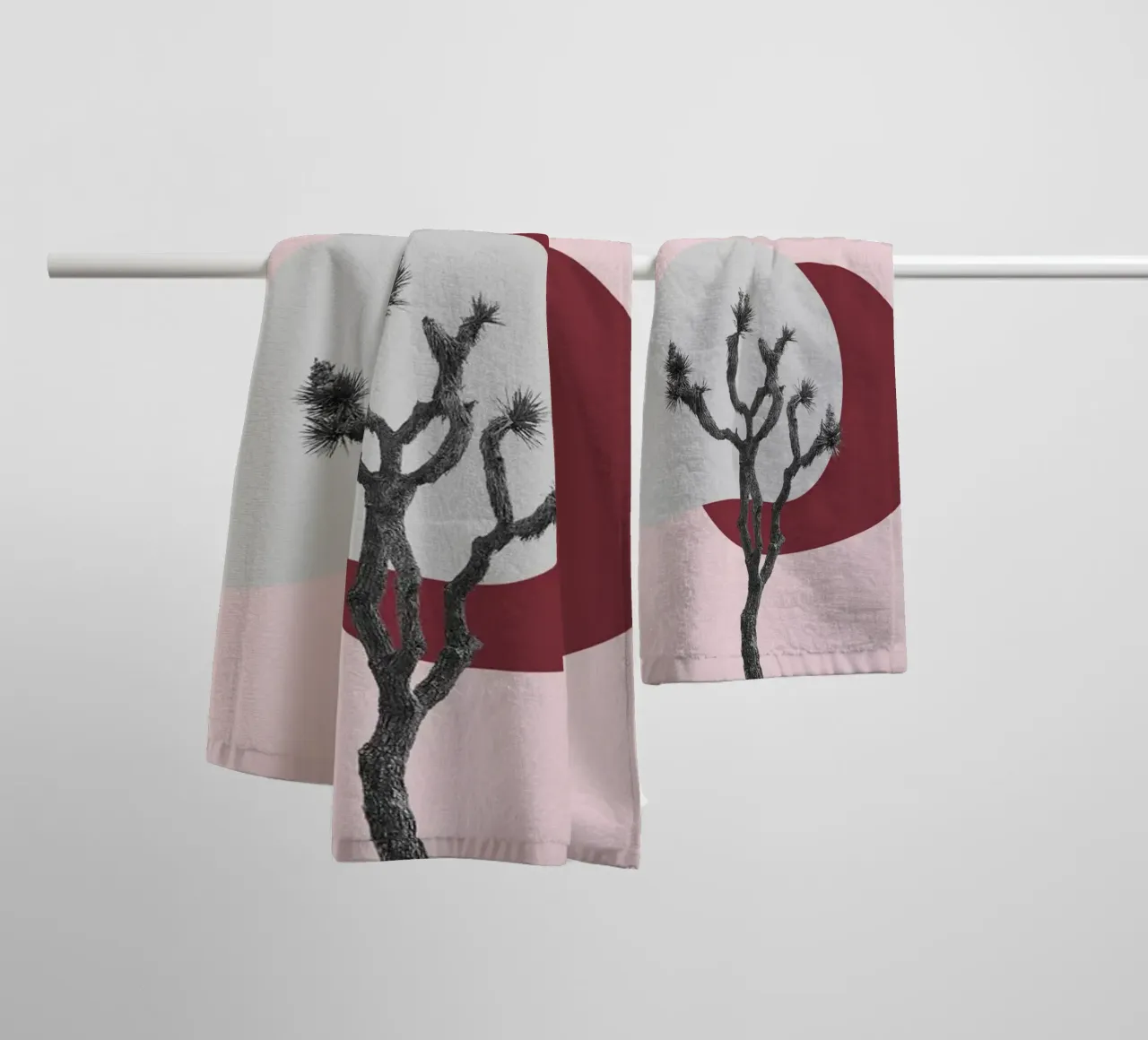 Joshua Tree Minimalist Print | Desert Sunset Abstract Art towel by NorwesClub