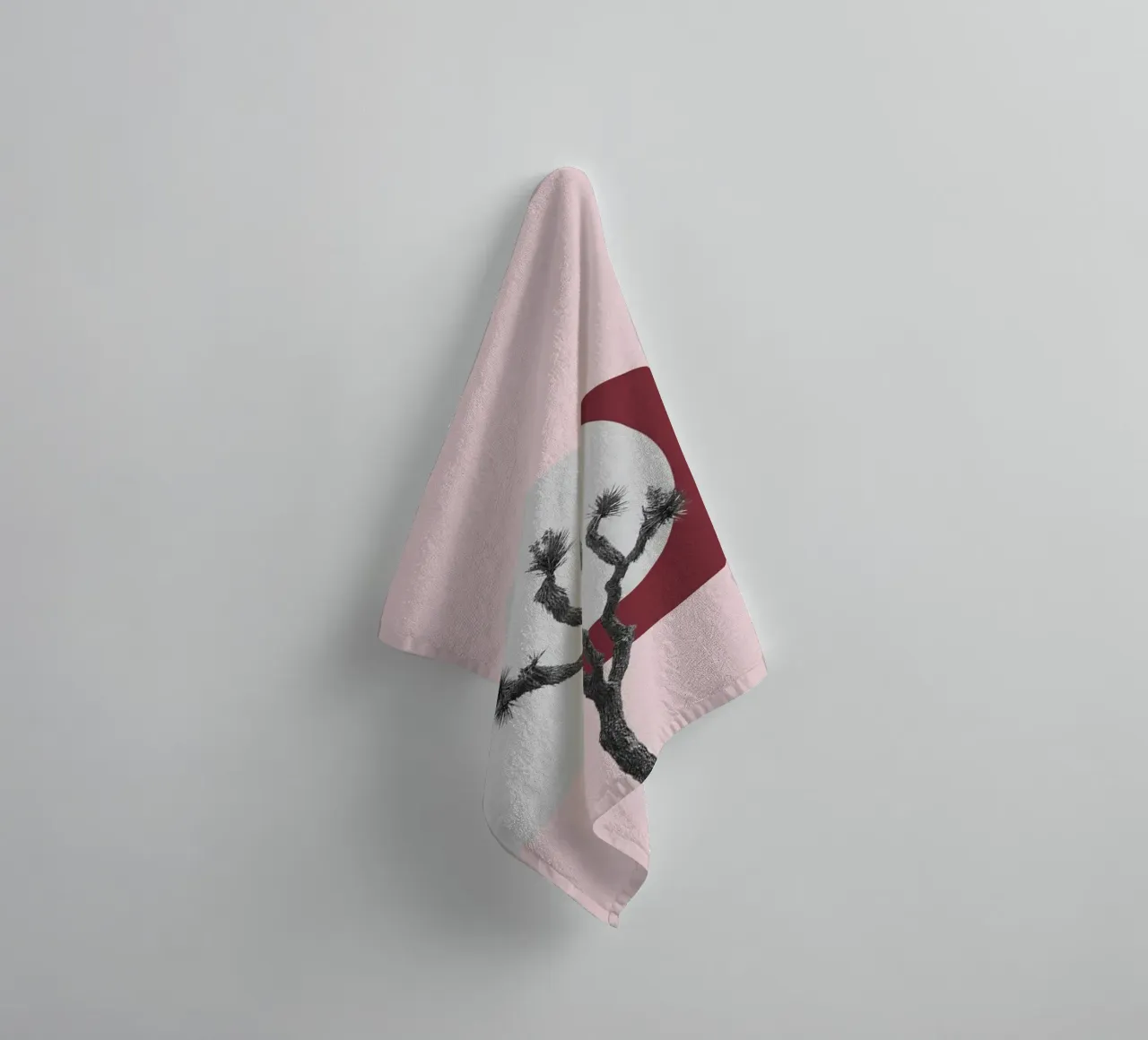 Joshua Tree Minimalist Print | Desert Sunset Abstract Art towel by NorwesClub