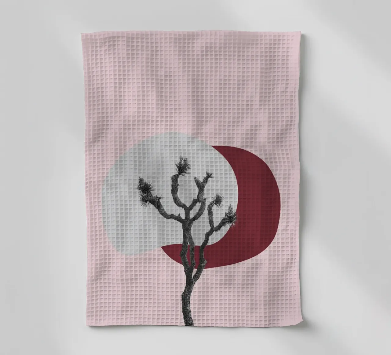 Joshua Tree Minimalist Print | Desert Sunset Abstract Art tea towel by NorwesClub