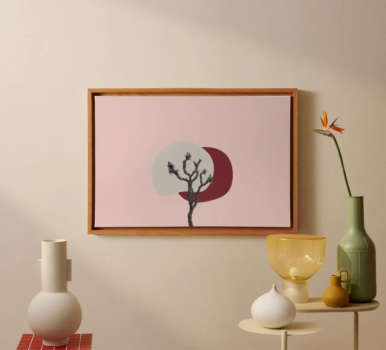Joshua Tree Minimalist Print | Desert Sunset Abstract Art canvas by NorwesClub