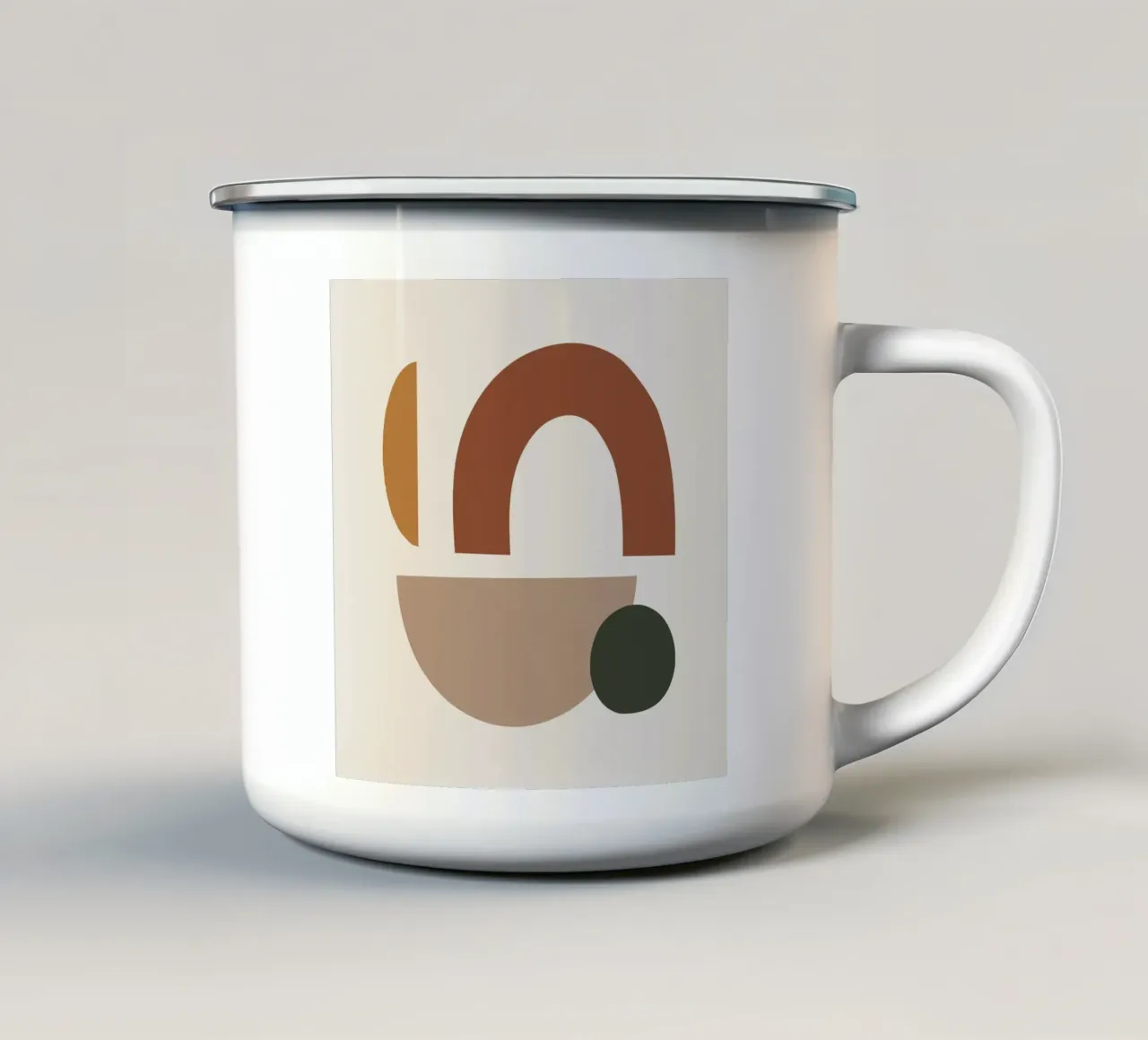 Forme astratte Boho | Arte geometrica moderna di metà secolo tazza in smalto da NorwesClub