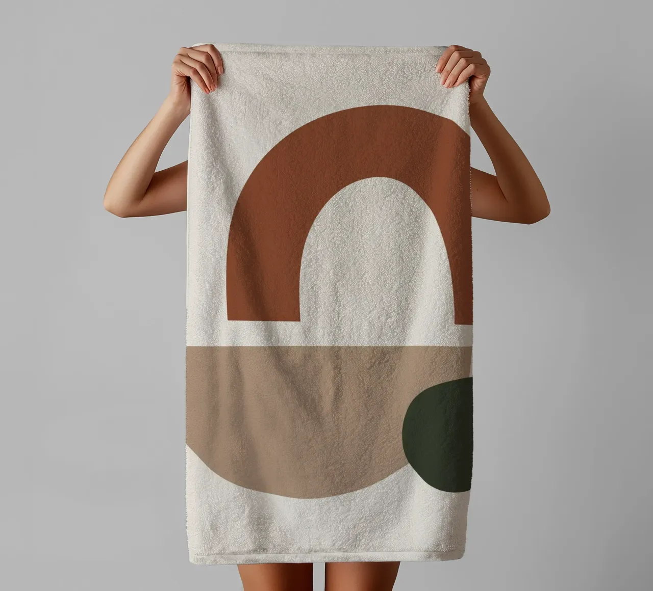 Boho Abstract Shapes | Mid-Century Modern Geometric Art towel by NorwesClub