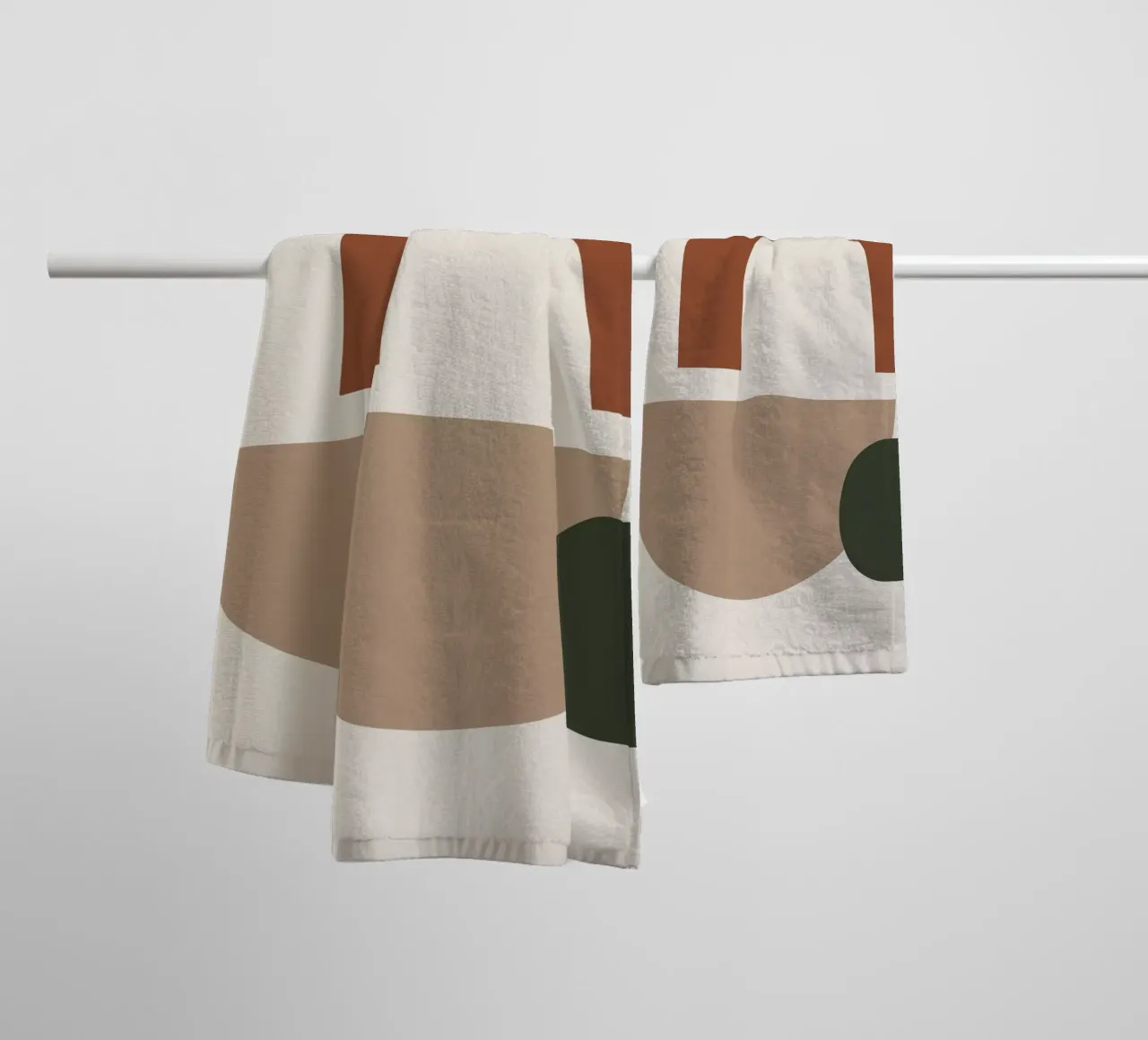 Boho Abstract Shapes | Mid-Century Modern Geometric Art towel by NorwesClub