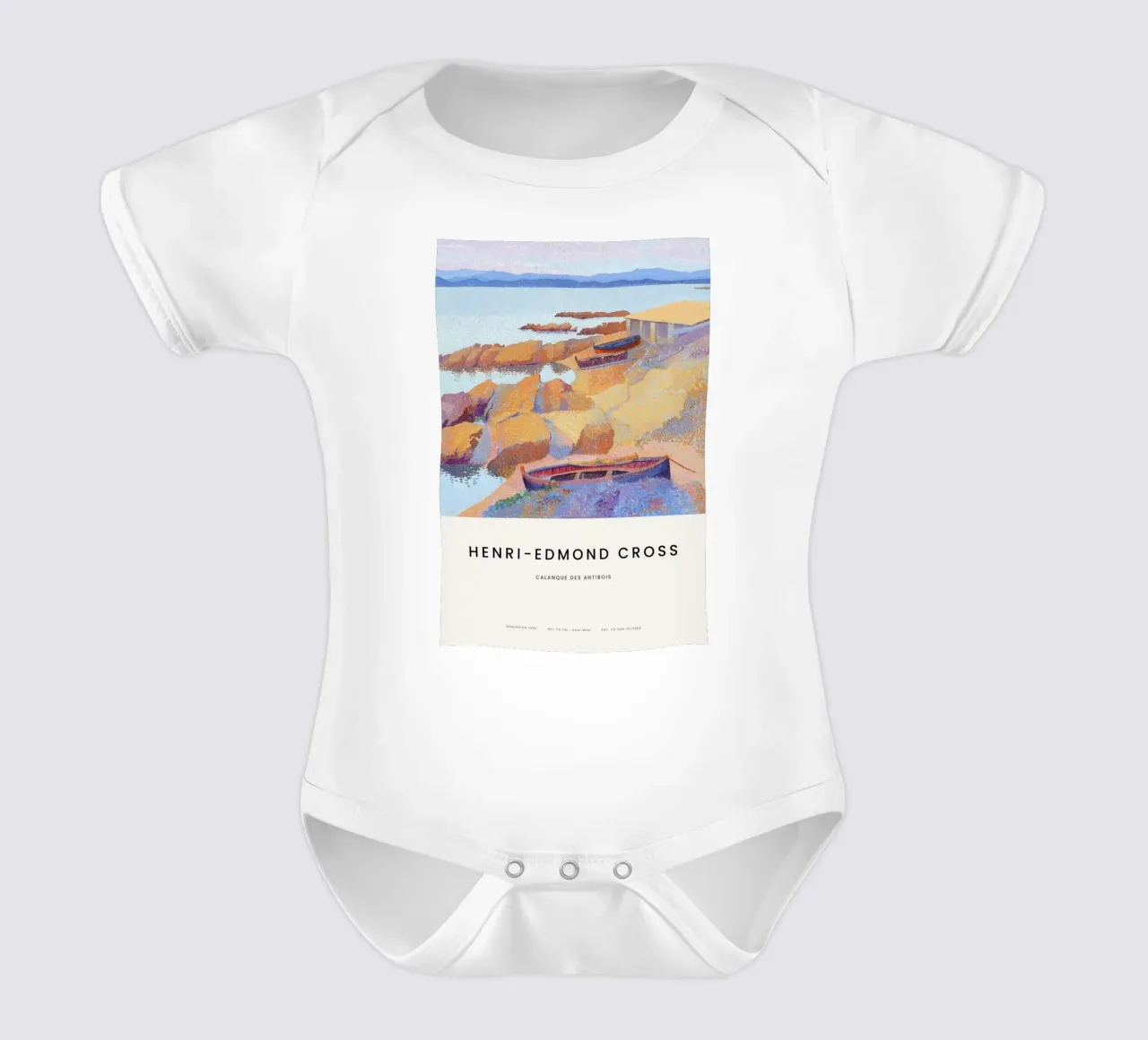 Cross - Calanque des Antibois body neonato maniche corte da Vintage by JUNIQE