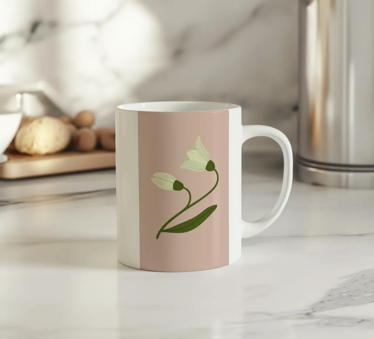 Bucaneve Boccioli di fiori Pastello | Minimalista Primavera Botanico Pr tazza in ceramica da NorwesClub