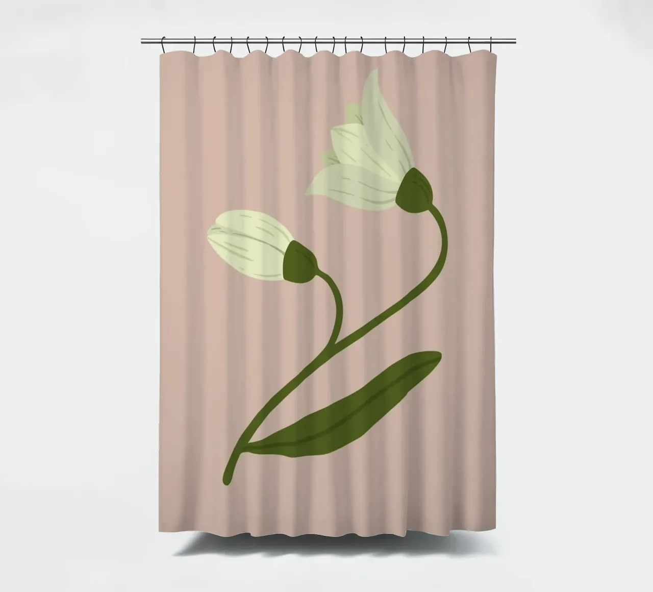 Bucaneve Boccioli di fiori Pastello | Minimalista Primavera Botanico Pr tenda da doccia da NorwesClub