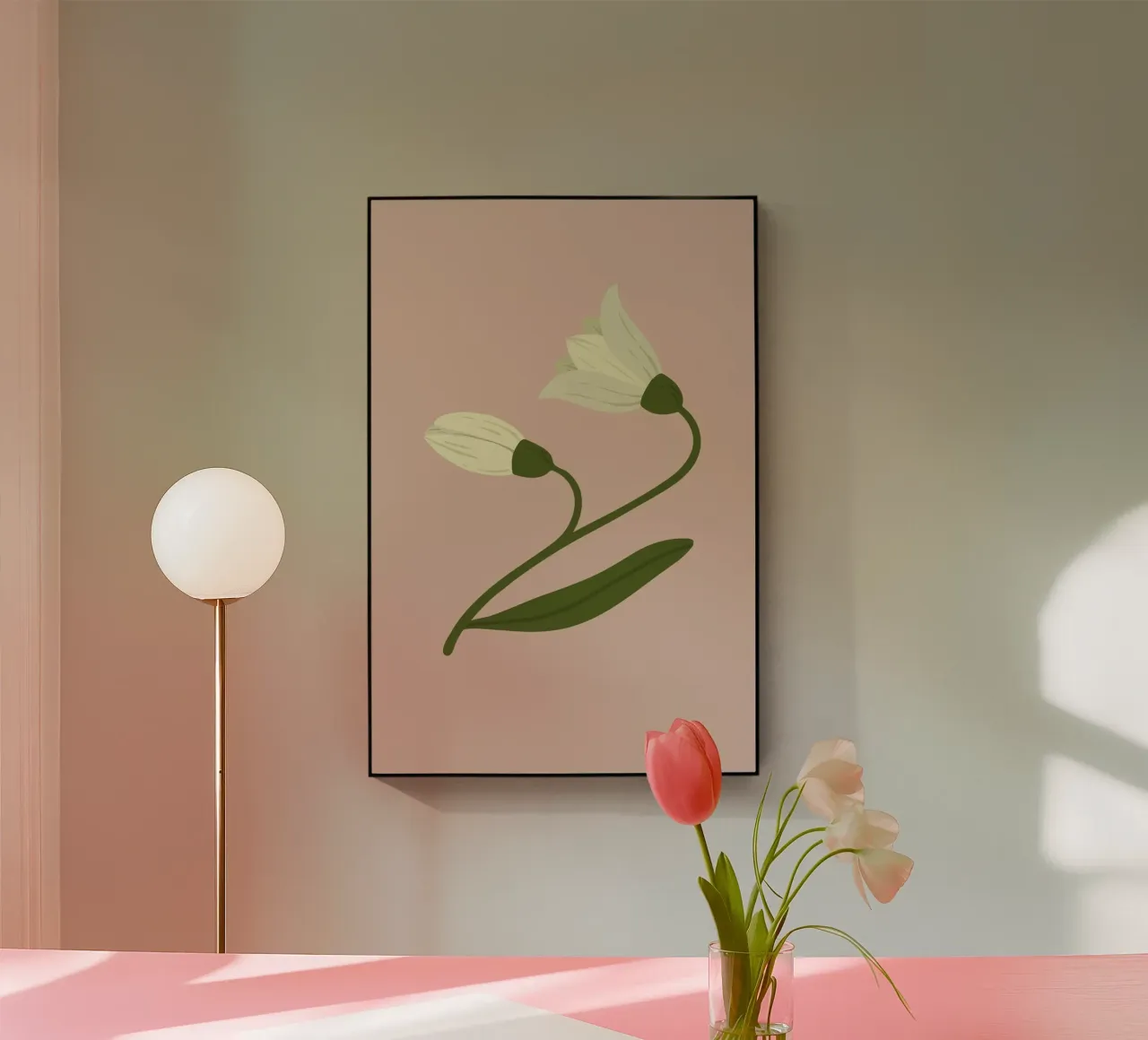 Bucaneve Boccioli di fiori Pastello | Minimalista Primavera Botanico Pr plexiglass da NorwesClub