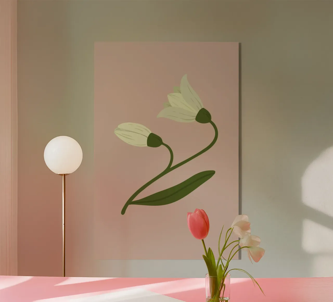 Bucaneve Boccioli di fiori Pastello | Minimalista Primavera Botanico Pr plexiglass da NorwesClub