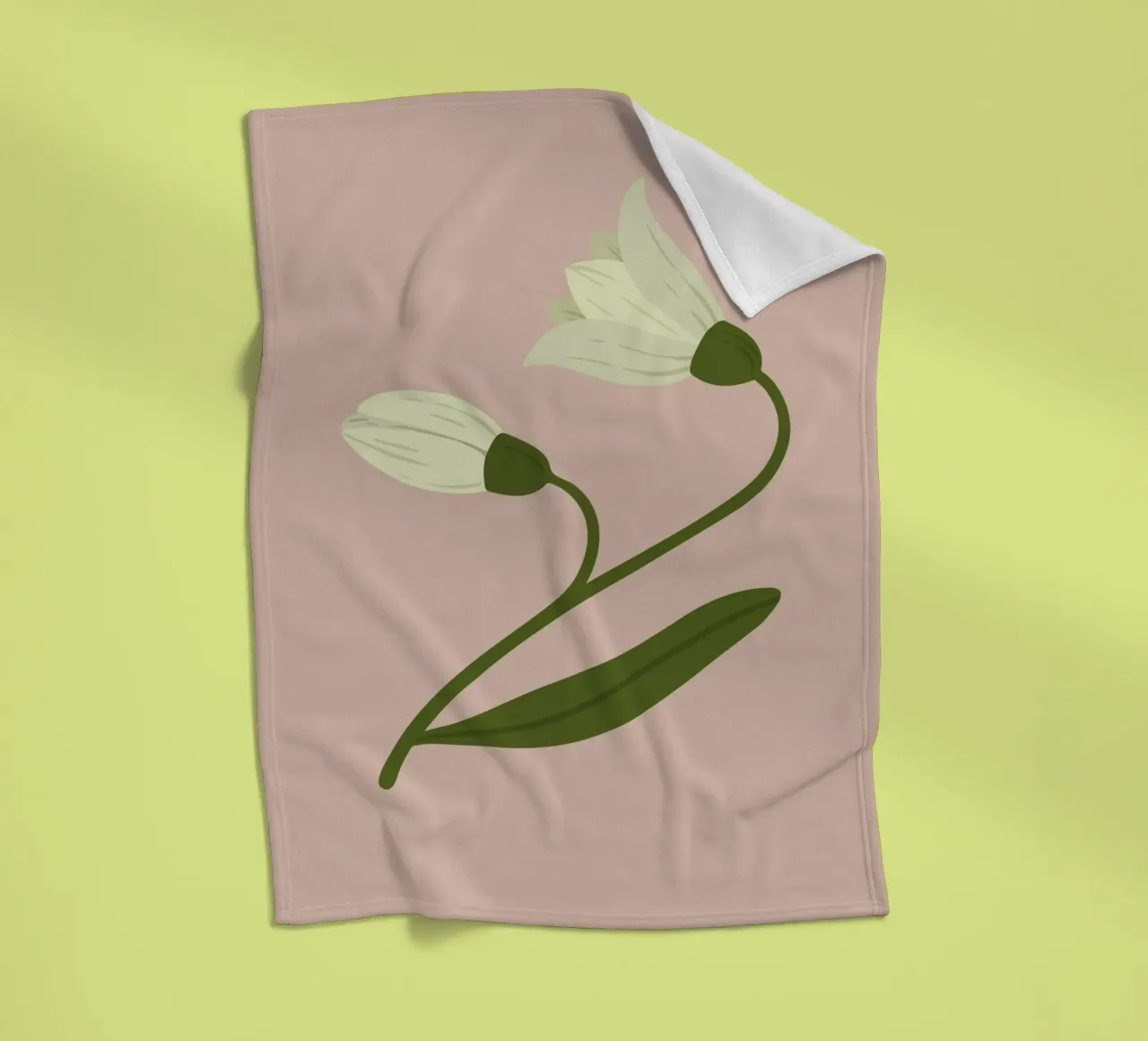 Bucaneve Boccioli di fiori Pastello | Minimalista Primavera Botanico Pr coperta in pile da NorwesClub