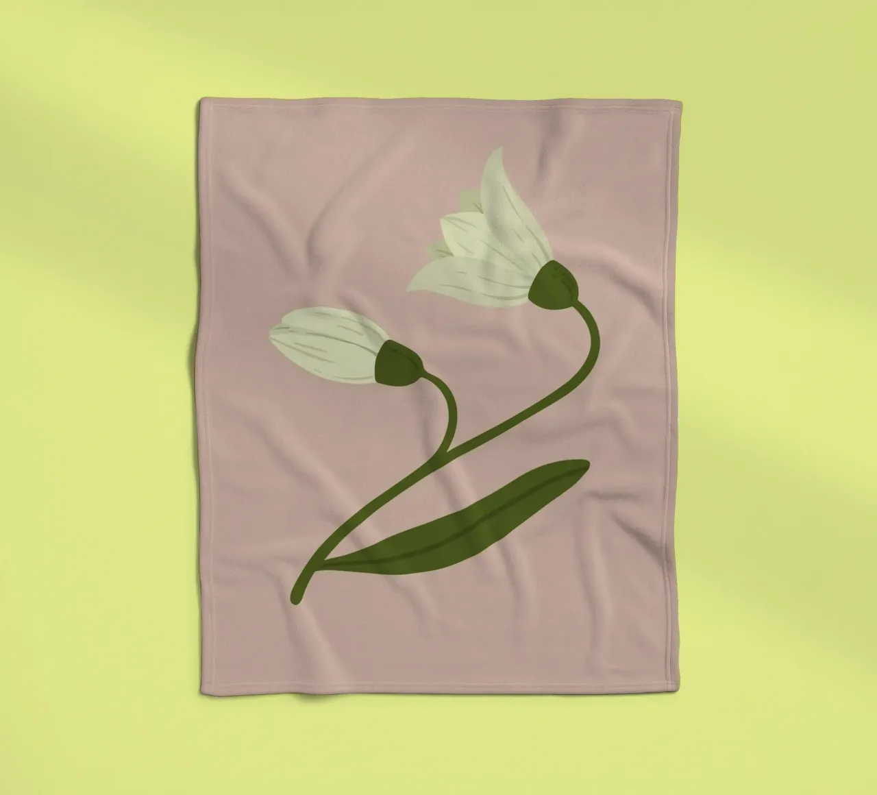 Bucaneve Boccioli di fiori Pastello | Minimalista Primavera Botanico Pr coperta in pile da NorwesClub