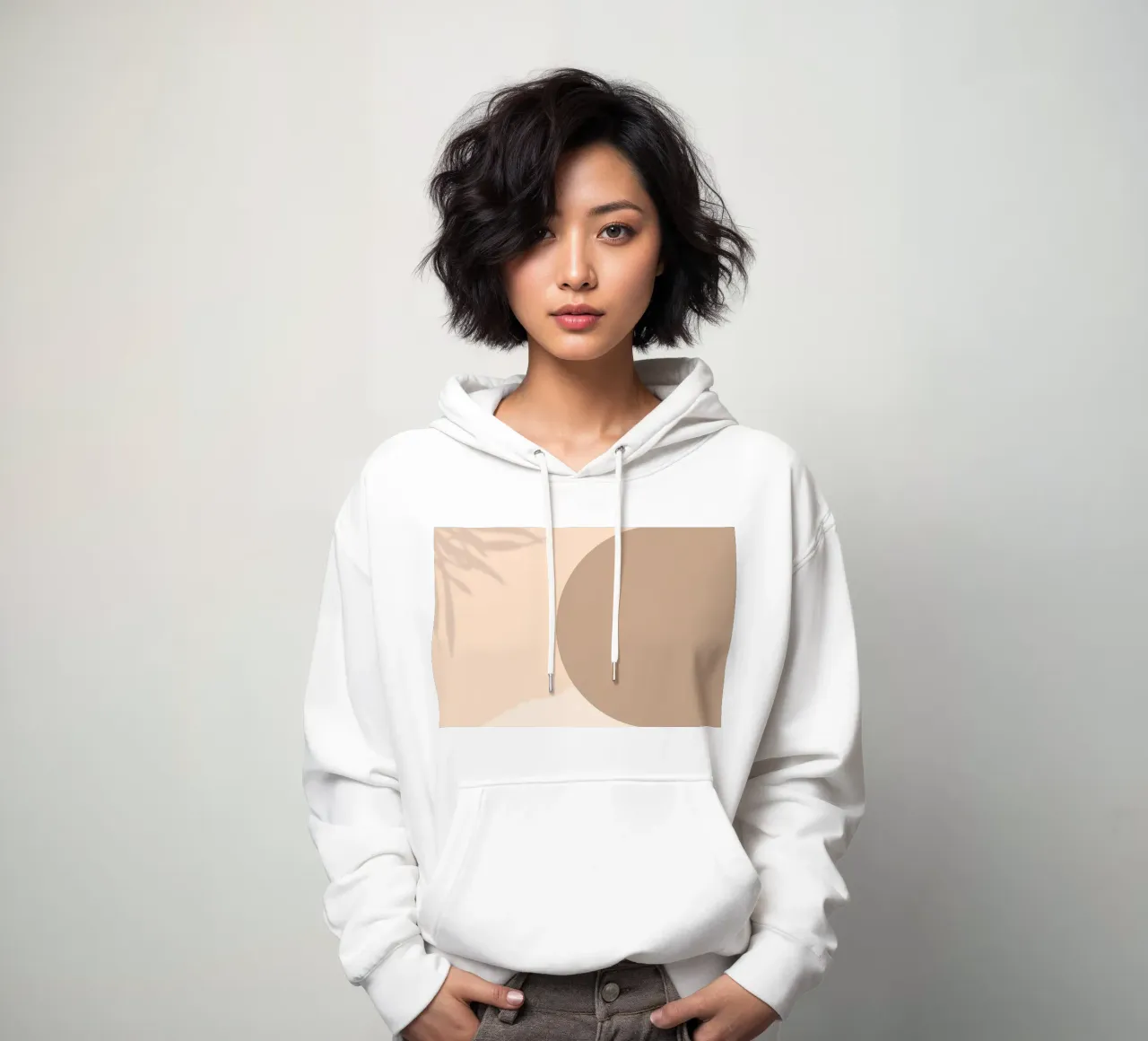 Boho Abstrakt Schattenspiel | Erdige Töne Kreis Kunstdruck Hoodie von NorwesClub