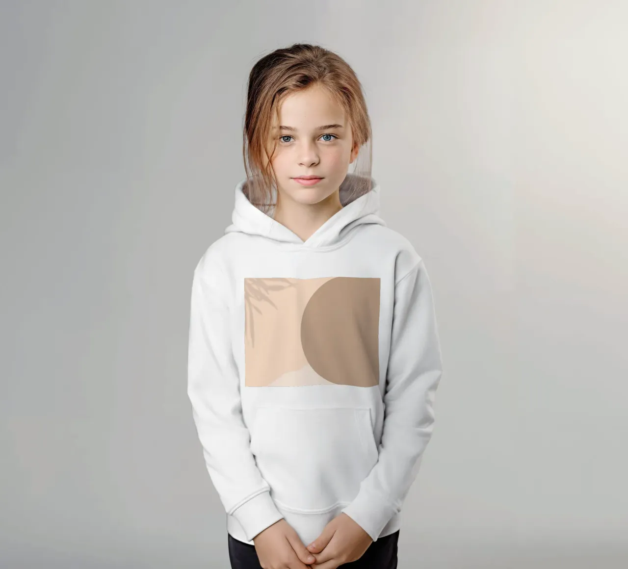 Boho Abstract Shadow Play | Earthy Tones Circle Art Print sudadera con capucha para niño de NorwesClub