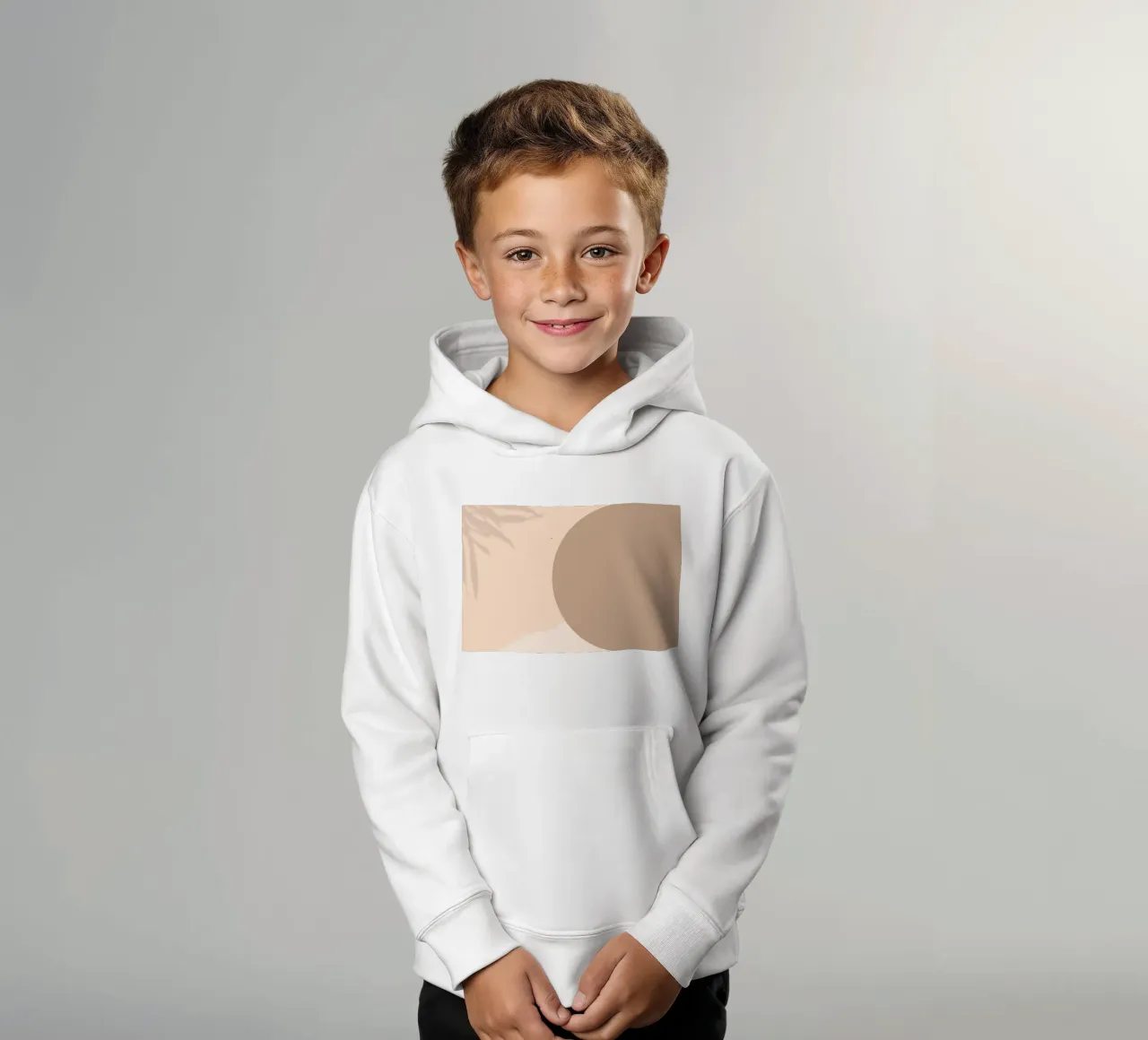 Boho Abstract Shadow Play | Earthy Tones Circle Art Print sudadera con capucha para niño de NorwesClub