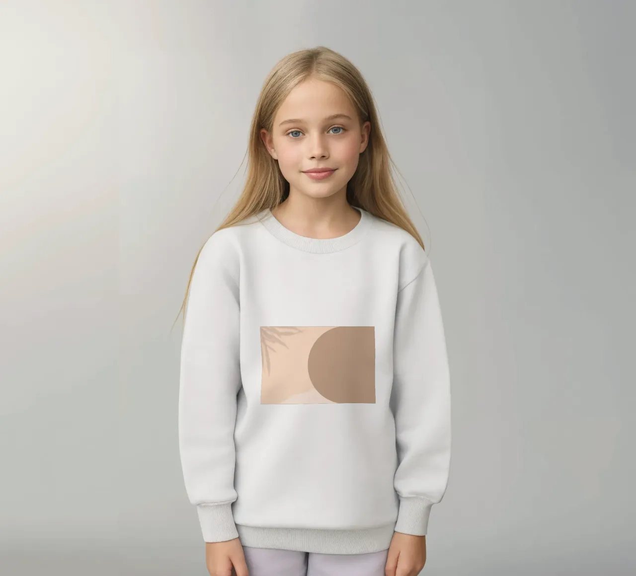 Boho Abstract Shadow Play | Earthy Tones Circle Art Print sudadera para niño de NorwesClub
