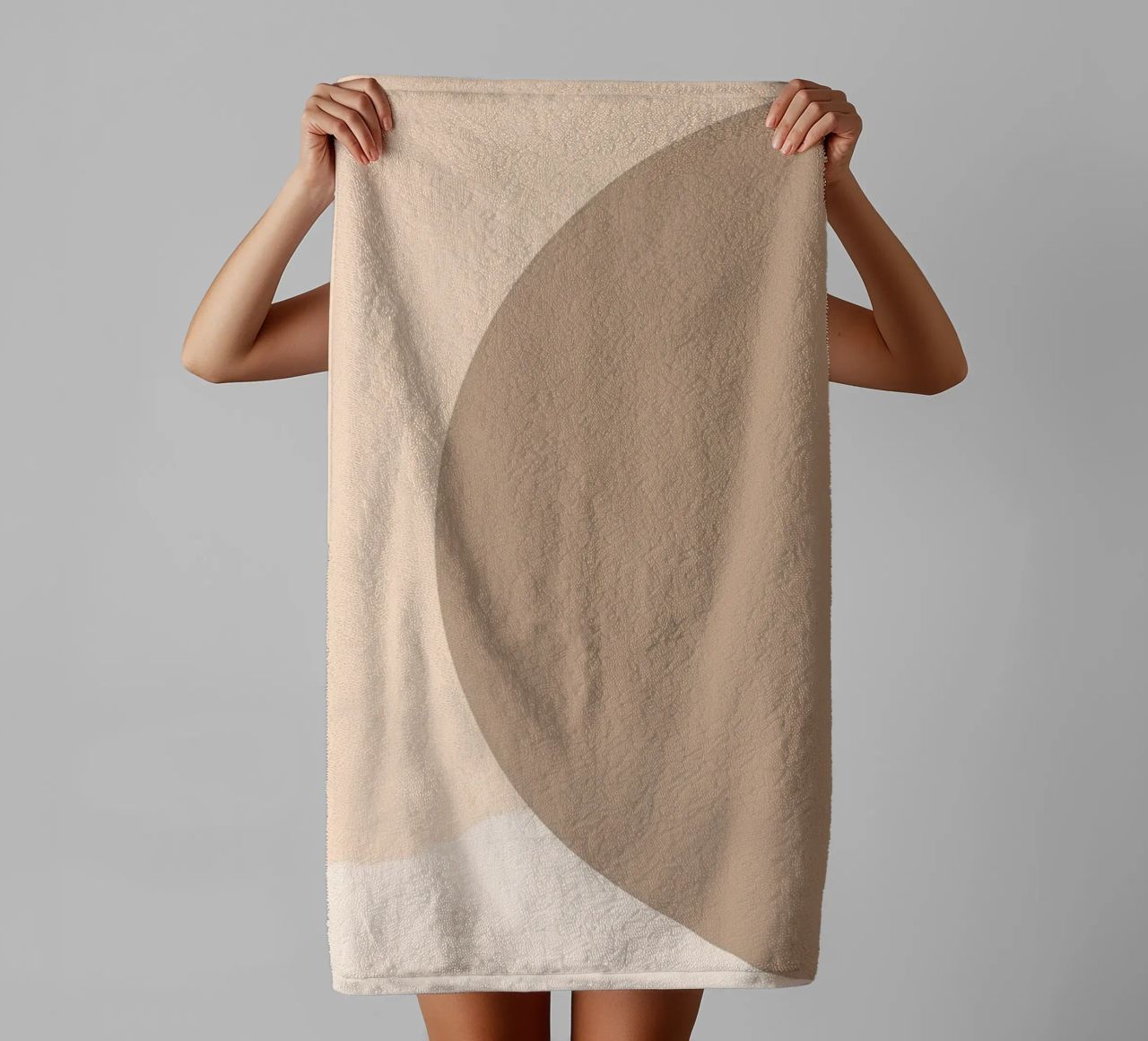 Boho Abstract Shadow Play | Earthy Tones Circle Art Print towel by NorwesClub