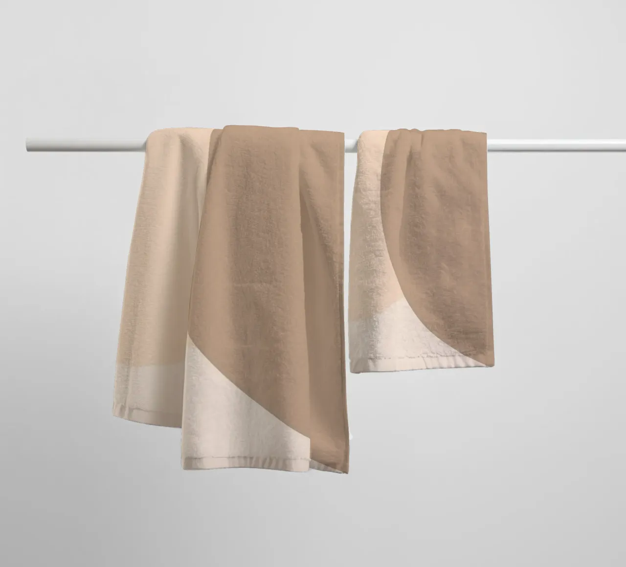 Boho Abstrakt Schattenspiel | Erdige Töne Kreis Kunstdruck Handtuch von NorwesClub