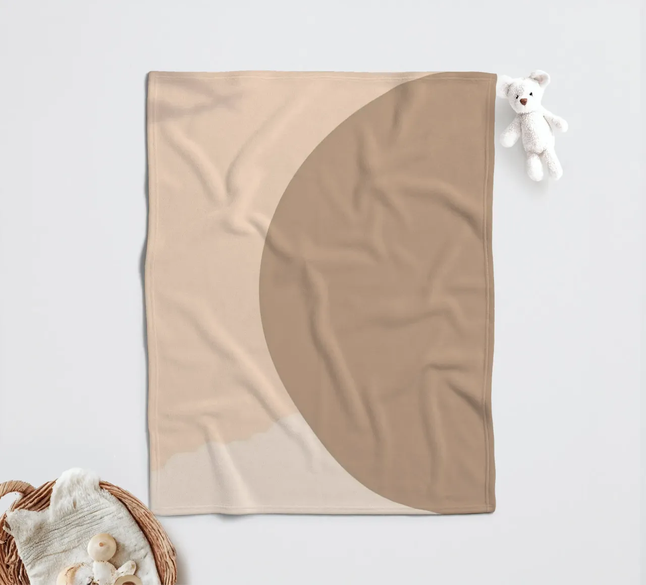 Boho Abstract Shadow Play | Earthy Tones Circle Art Print manta de franela de NorwesClub