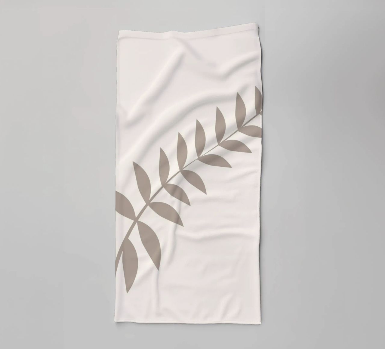 Minimalist Pastel Leaf Branch | Scandinavian Botanical Art P towel by NorwesClub