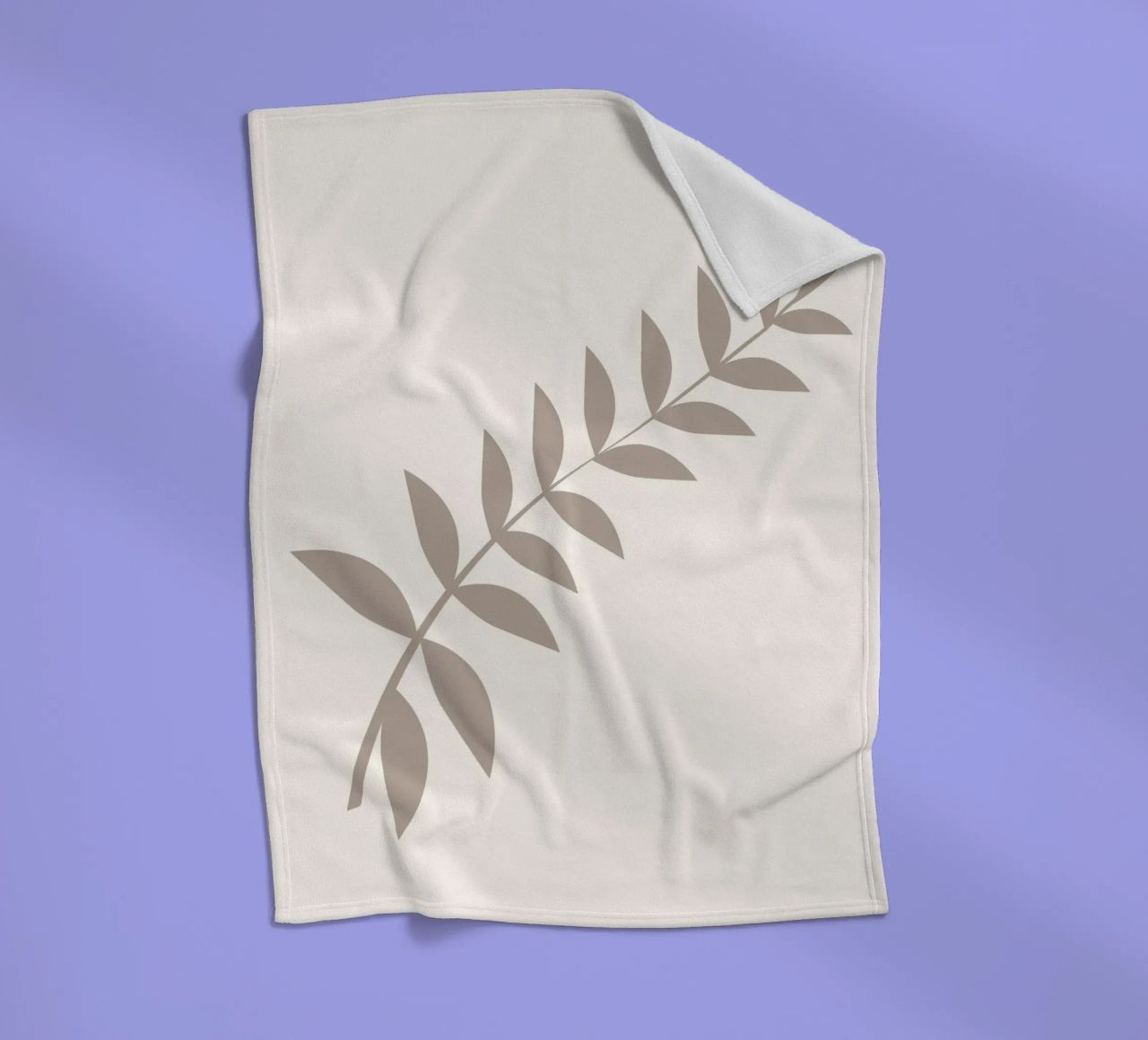 Minimalist Pastel Leaf Branch | Scandinavian Botanical Art P fleece blanket by NorwesClub