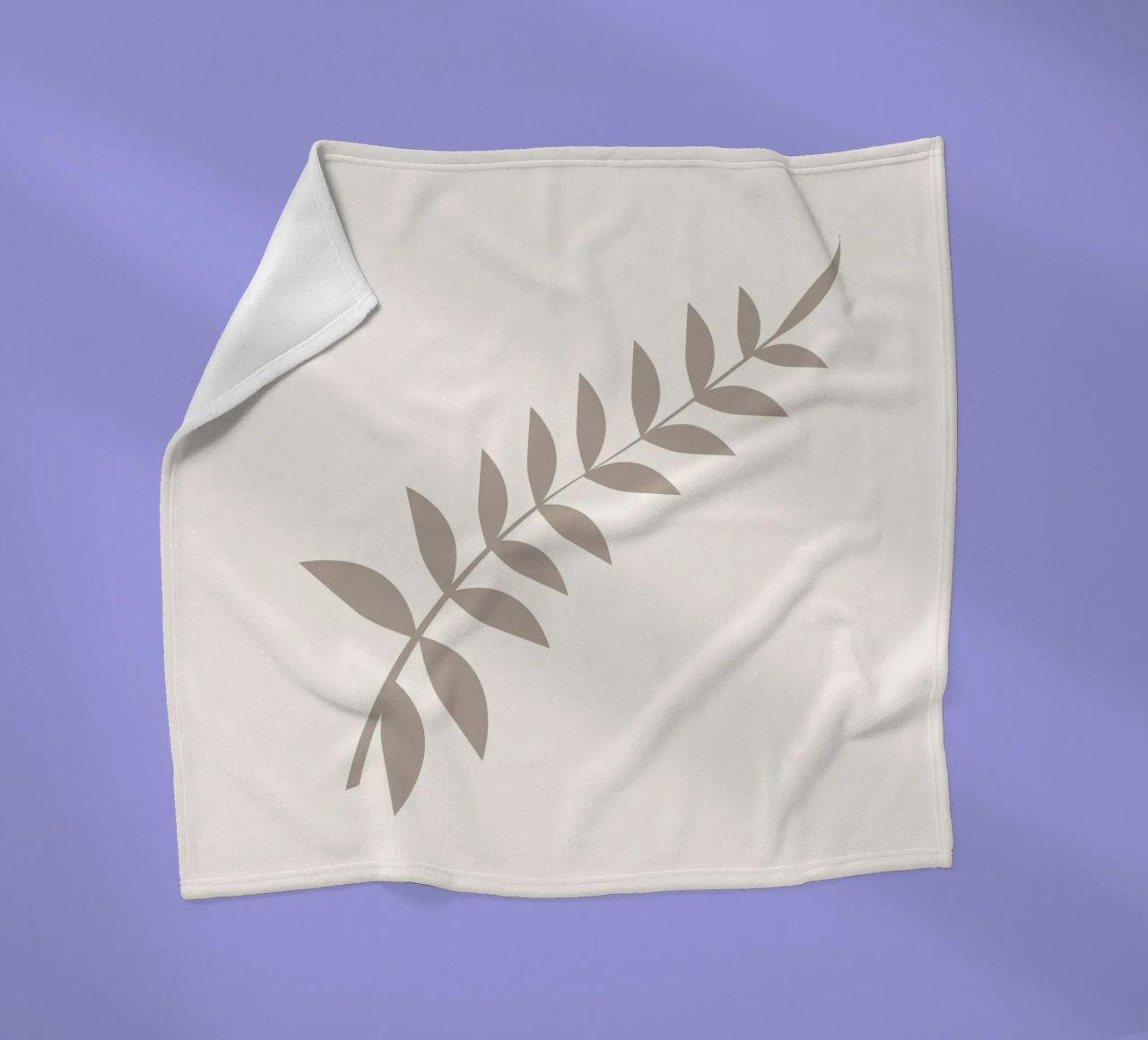 Minimalist Pastel Leaf Branch | Scandinavian Botanical Art P fleece blanket by NorwesClub