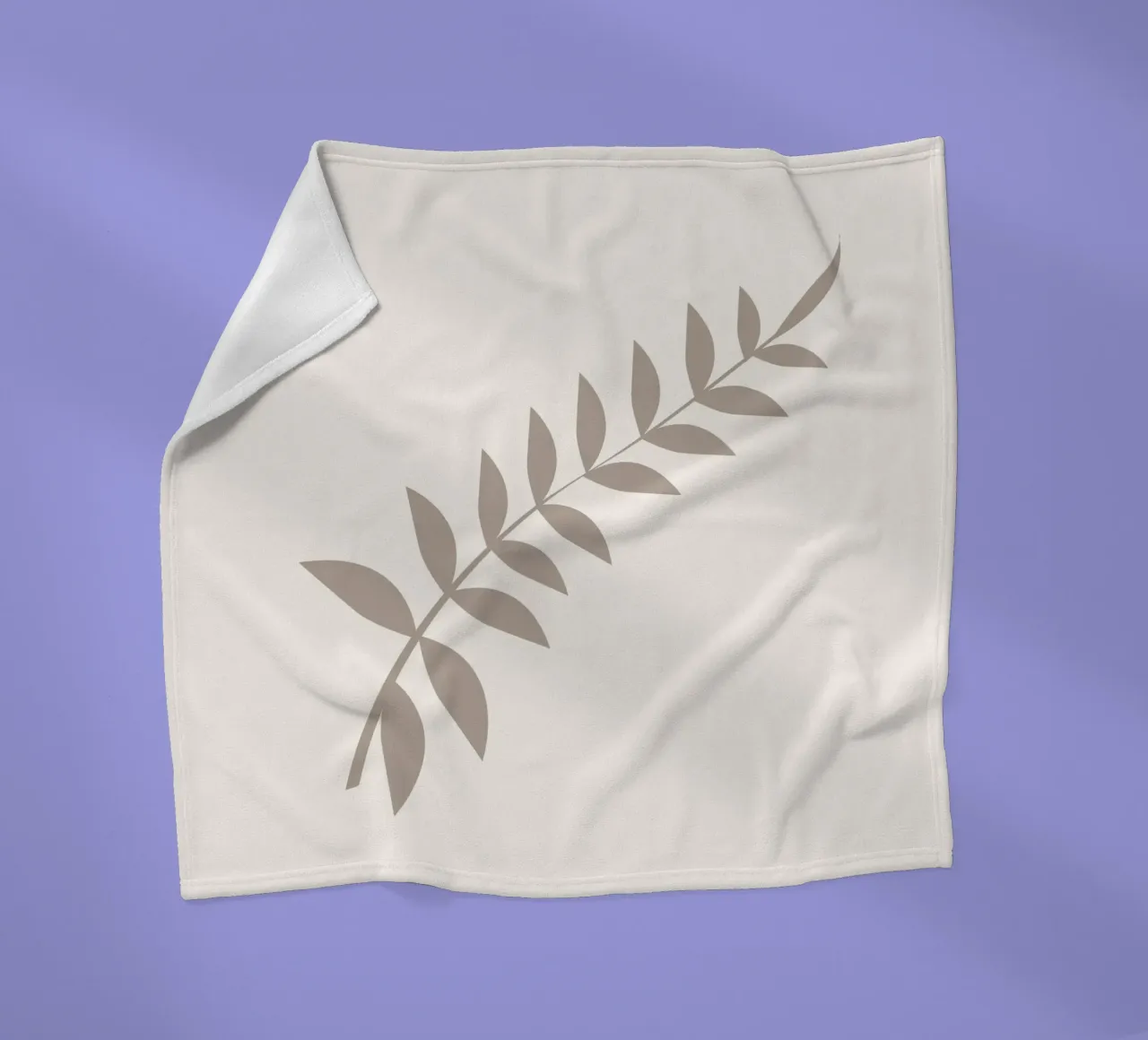 Ramo di foglie pastello minimalista | Arte botanica scandinava P coperta in pile da NorwesClub