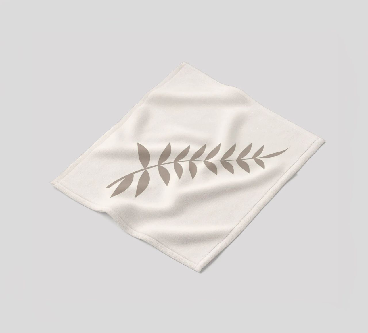 Minimalist Pastel Leaf Branch | Scandinavian Botanical Art P fleece blanket by NorwesClub