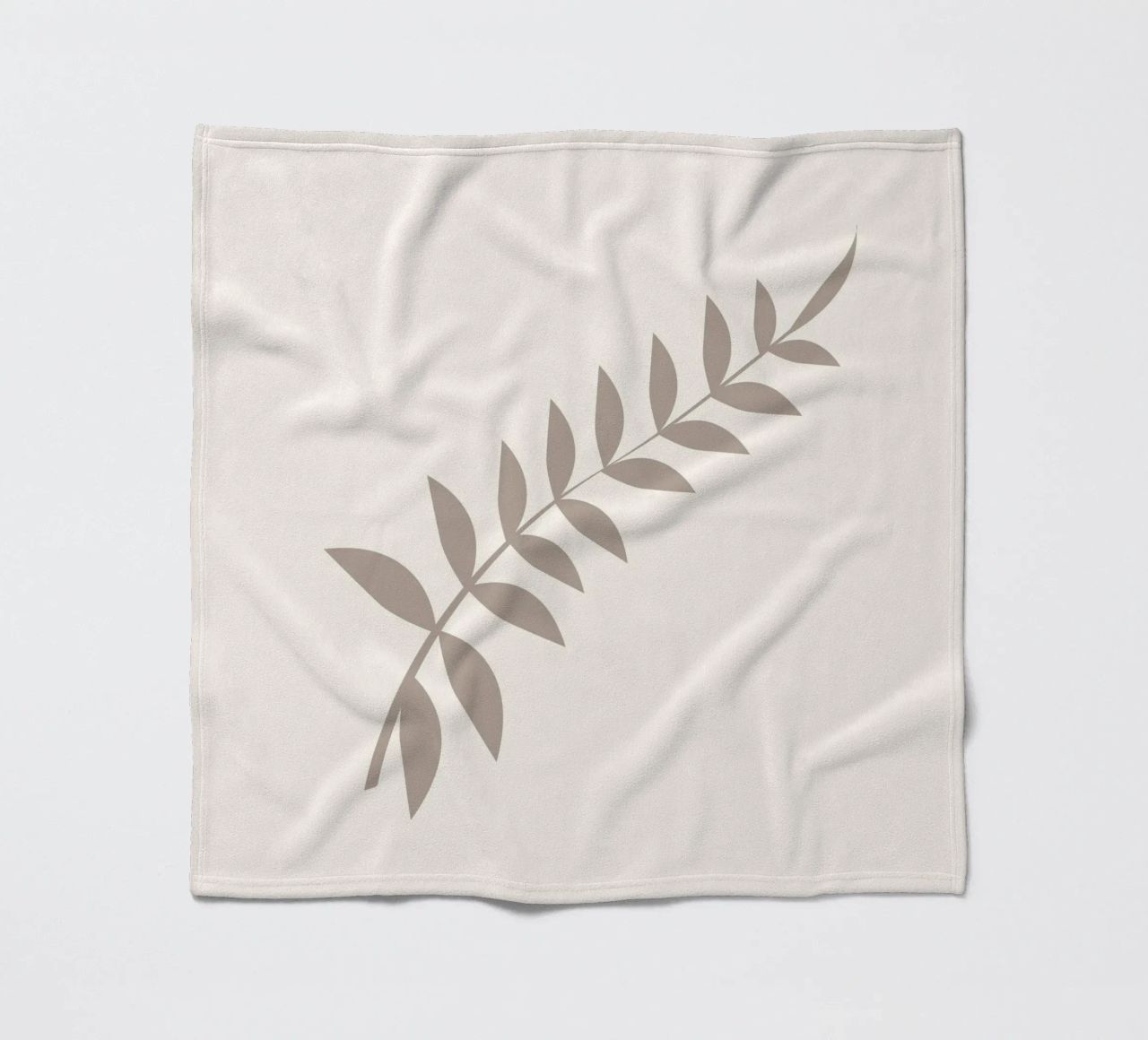 Minimalist Pastel Leaf Branch | Scandinavian Botanical Art P fleece blanket by NorwesClub