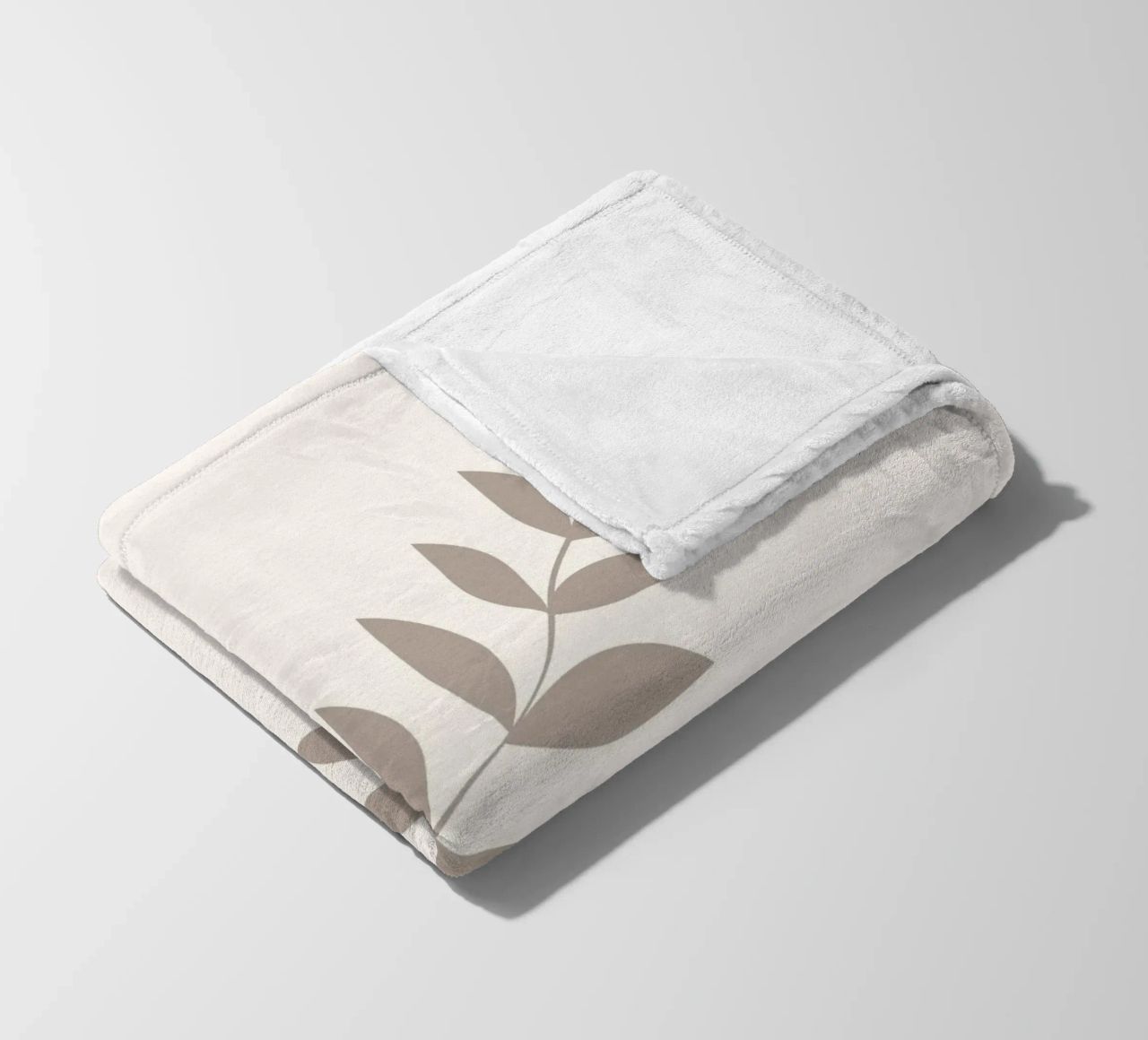 Minimalist Pastel Leaf Branch | Scandinavian Botanical Art P fleece blanket by NorwesClub