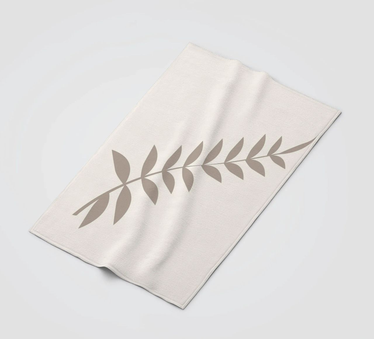 Minimalist Pastel Leaf Branch | Scandinavian Botanical Art P fleece blanket by NorwesClub