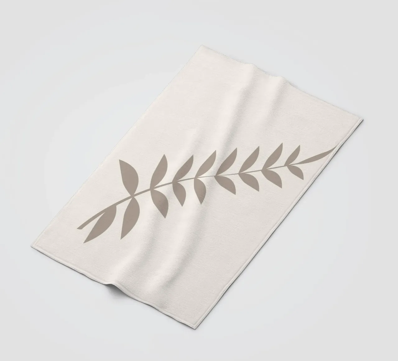 Ramo di foglie pastello minimalista | Arte botanica scandinava P coperta in pile da NorwesClub
