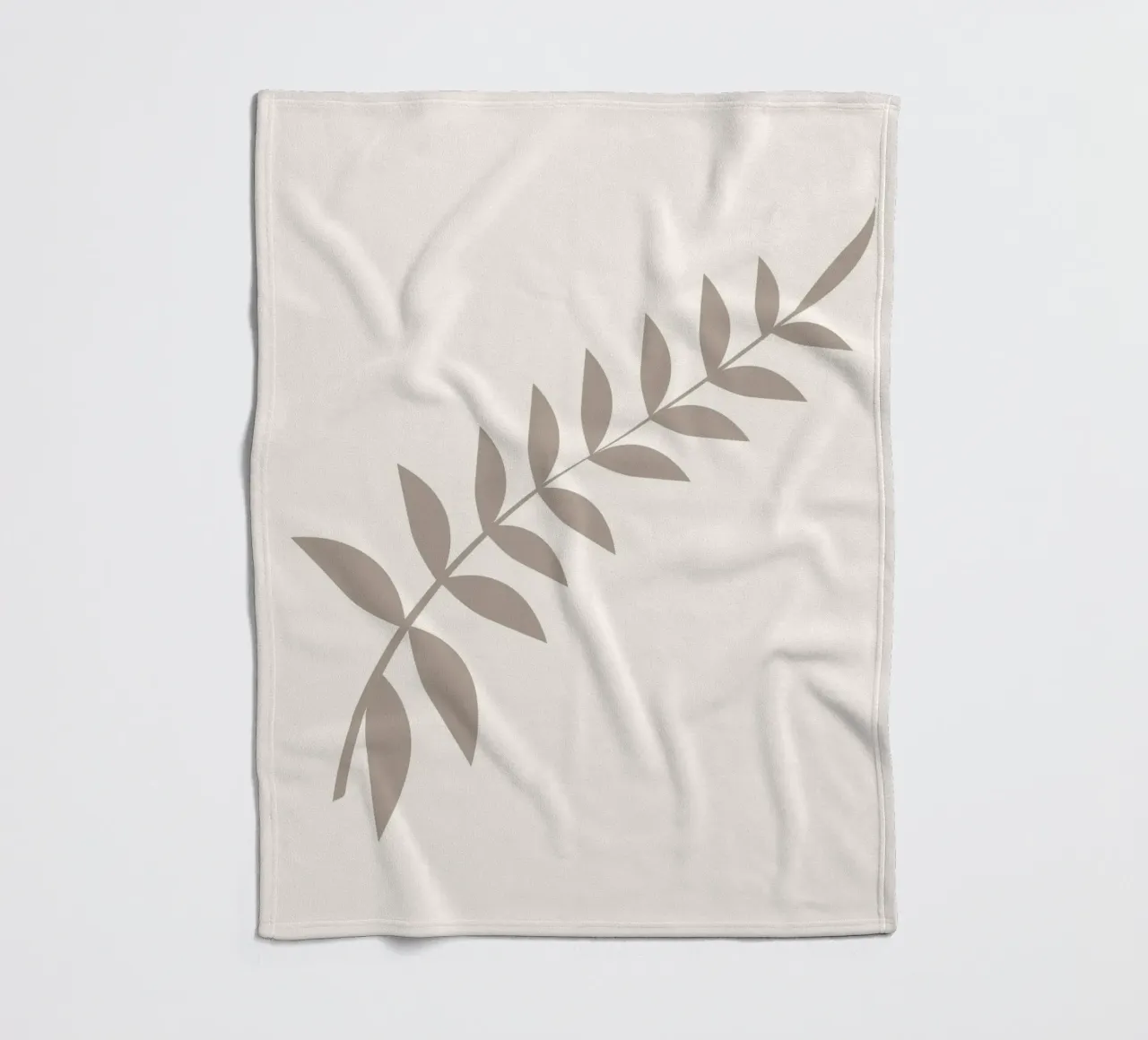 Ramo di foglie pastello minimalista | Arte botanica scandinava P coperta in pile da NorwesClub