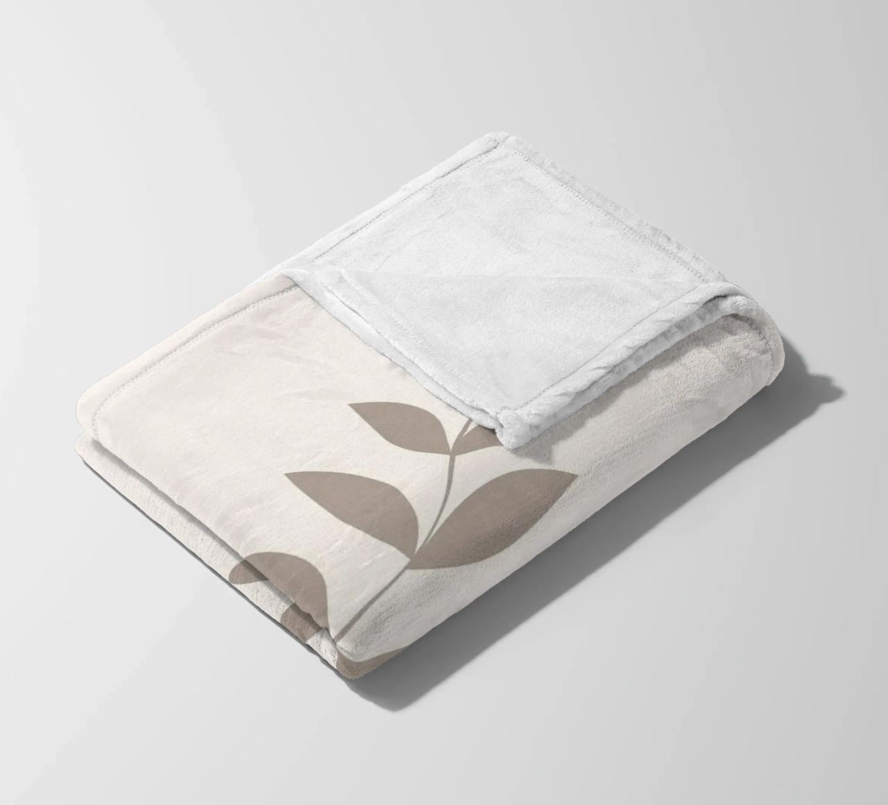 Minimalist Pastel Leaf Branch | Scandinavian Botanical Art P fleece blanket by NorwesClub