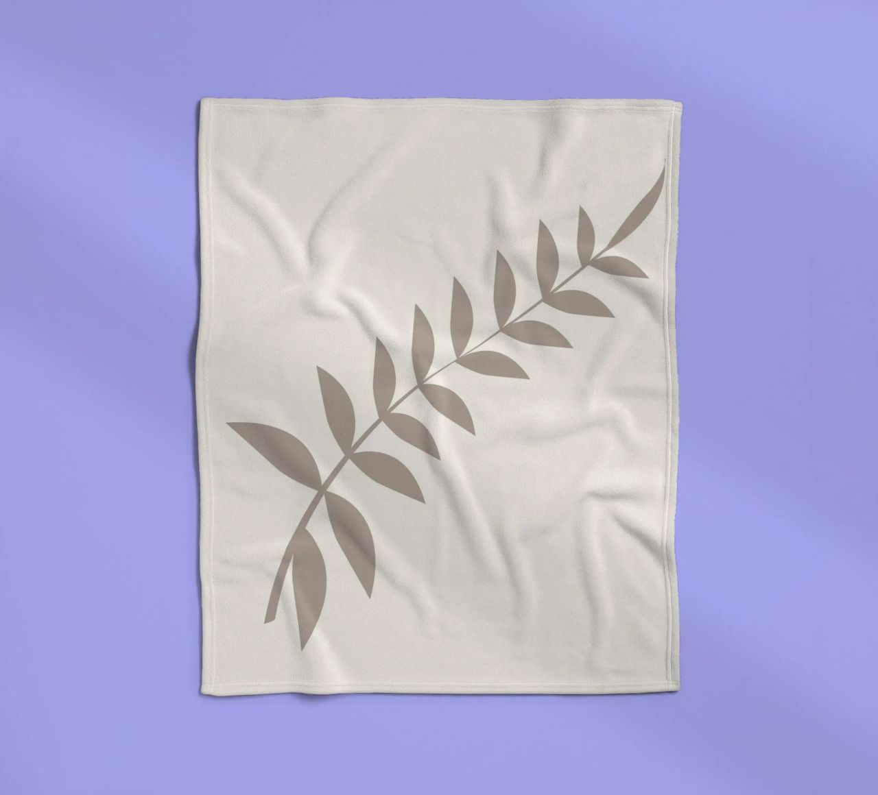 Minimalist Pastel Leaf Branch | Scandinavian Botanical Art P fleece blanket by NorwesClub