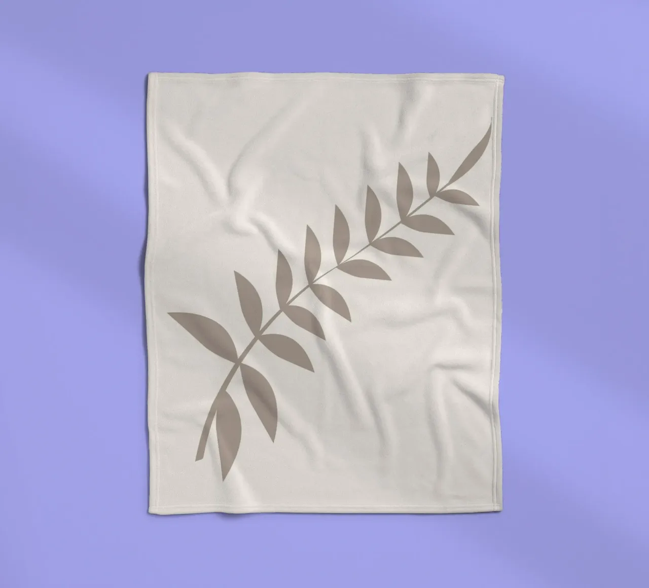 Ramo di foglie pastello minimalista | Arte botanica scandinava P coperta in pile da NorwesClub