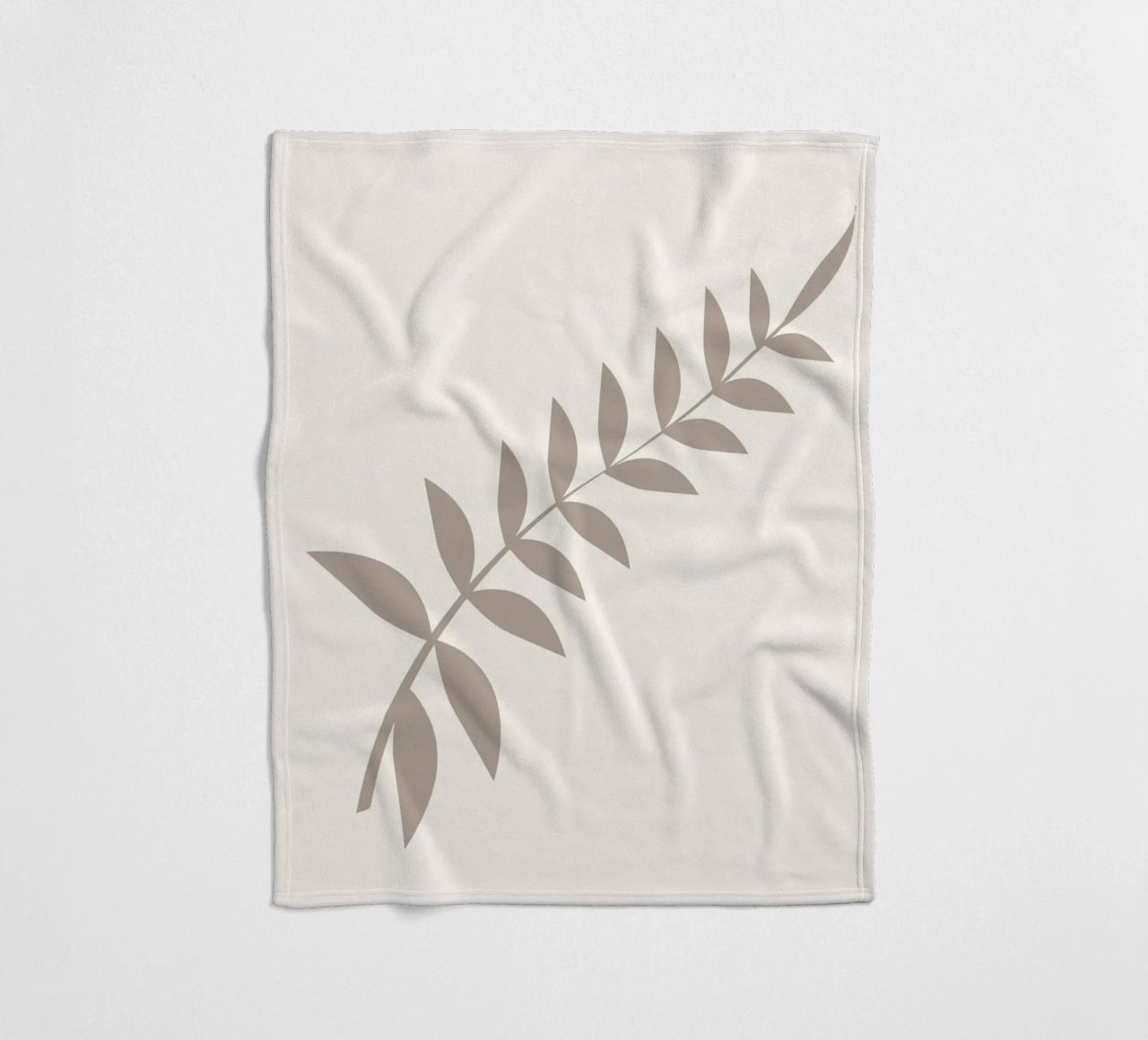 Minimalist Pastel Leaf Branch | Scandinavian Botanical Art P fleece blanket by NorwesClub