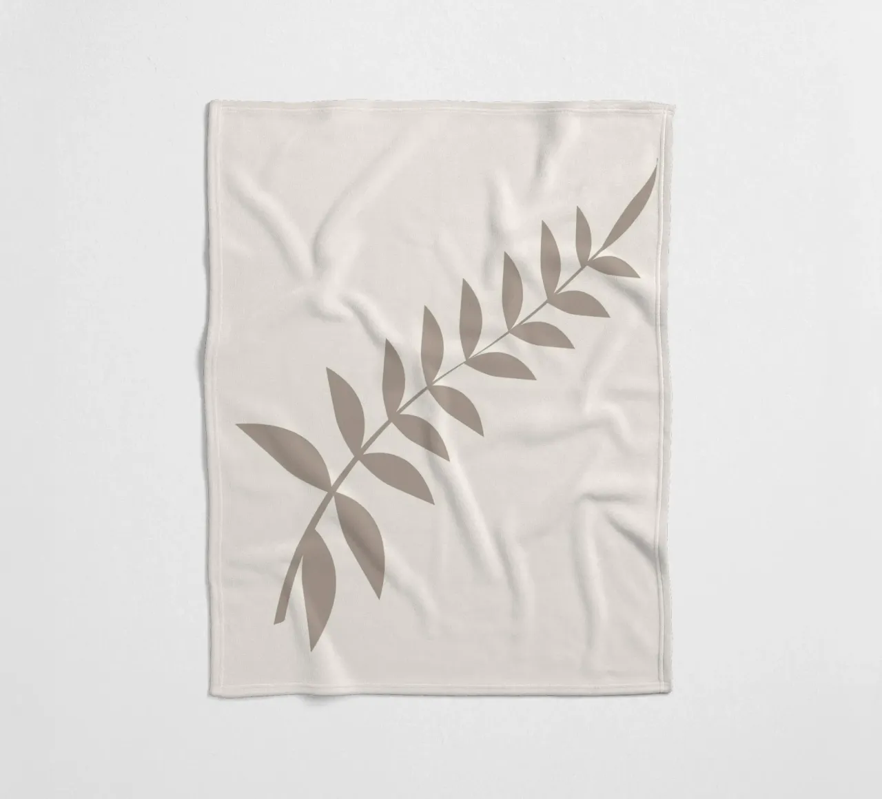 Ramo di foglie pastello minimalista | Arte botanica scandinava P coperta in pile da NorwesClub