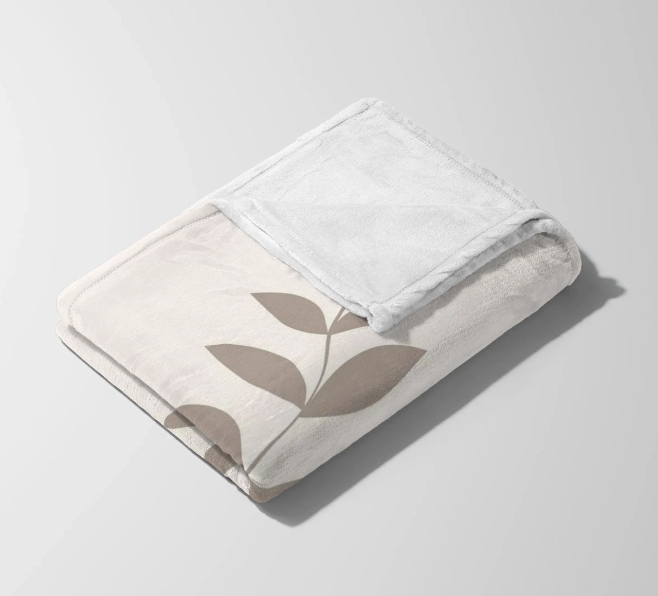 Minimalist Pastel Leaf Branch | Scandinavian Botanical Art P fleece blanket by NorwesClub